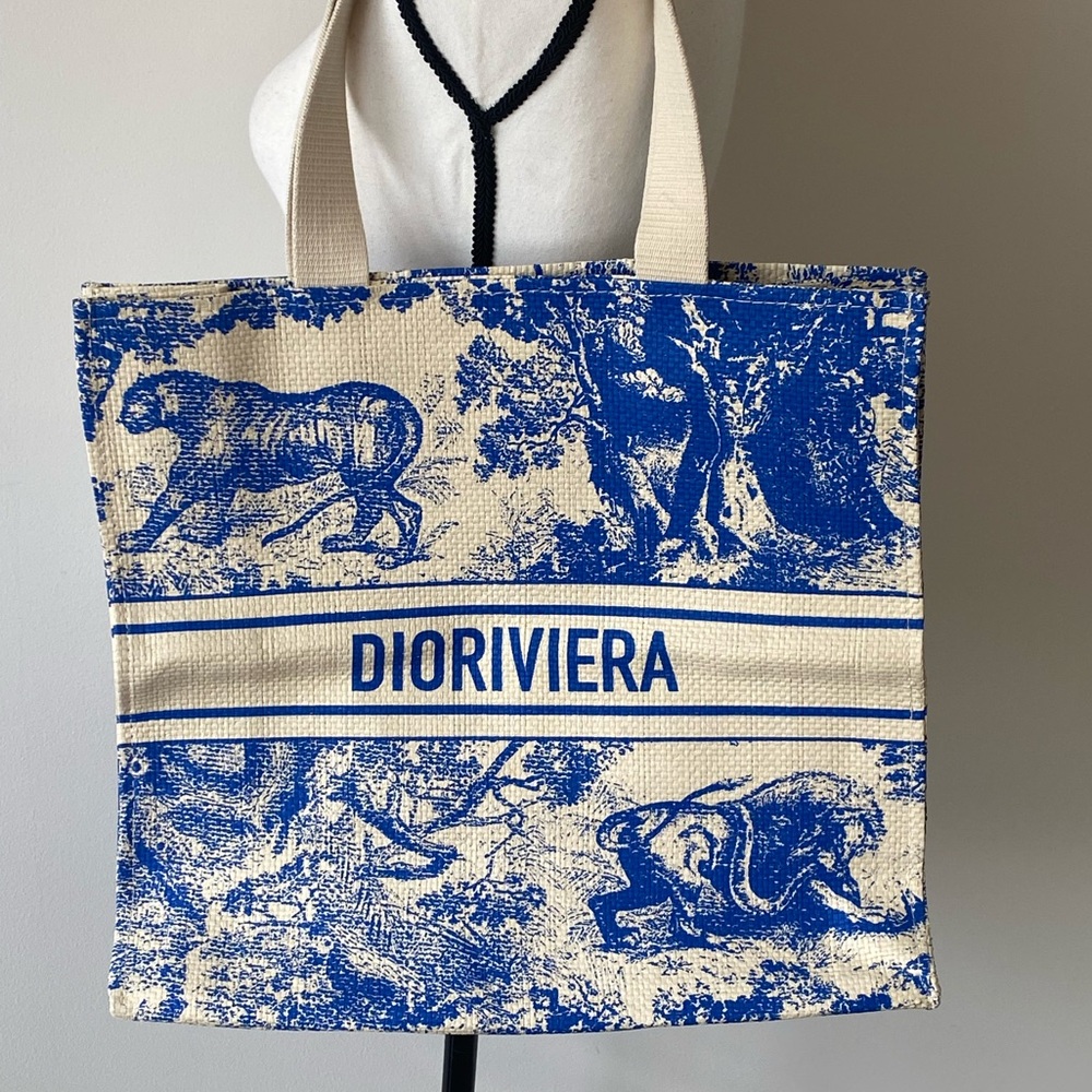 💙Christian Dior Straw Dioriviera Tote - Picture 4 of 13
